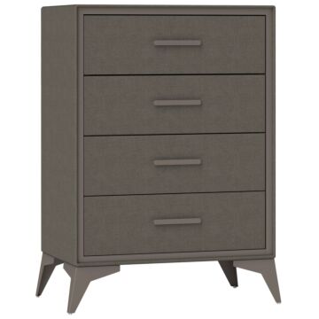 Homcom Chest Of Drawers, 4 Drawer Fabric Dresser With Steel Frame For Bedroom, Living Room, Easy To Assemble, Brown