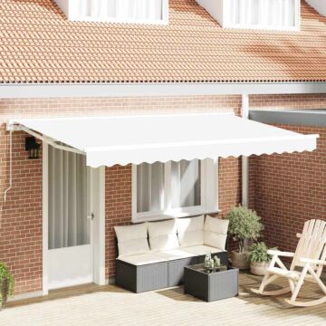 Vidaxl Retractable Awning White 400x200 Cm Fabric & Polyester Fabric
