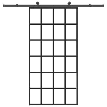 Vidaxl Sliding Door With Hardware Set 102x205 Cm Esg Glass&aluminium