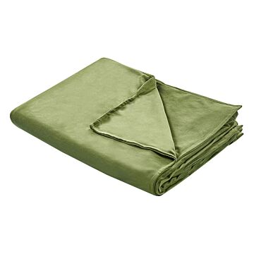 Weighted Blanket Cover Dark Green Polyester Fabric 120 X 180 Cm Solid Pattern Modern Design Bedroom Textile Beliani