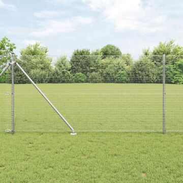 Vidaxl Welded Wire Fence With 13 Spike Posts 1x50 M Galvanised Steel