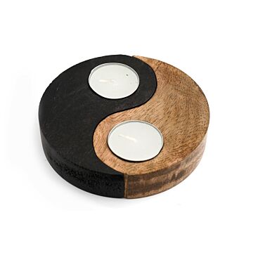 Yin And Yang Wooden Tealight Holders