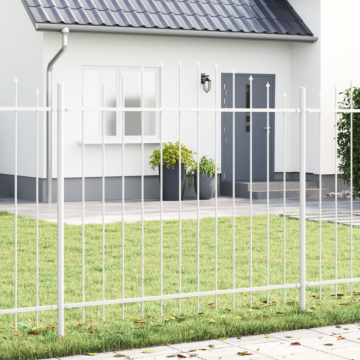 Vidaxl Garden Fence With Hoop Top, White, 10.2x1.25 M, Steel