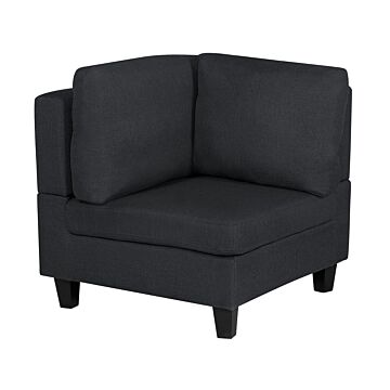 1-seat Corner Section Dark Grey Fabric Upholstered Armchair Module Piece Beliani
