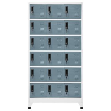 Vidaxl Locker Cabinet Light Grey And Dark Grey 90x40x180 Cm Steel