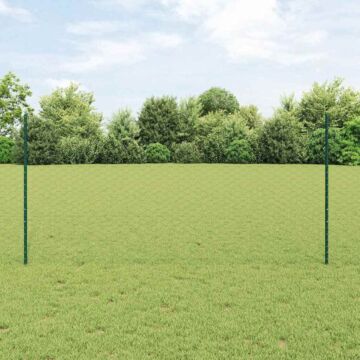 Vidaxl Fence Posts 11 Pcs U-channel Green 120 Cm Steel, Vidaxl Hexagon Fence Green 1,2x100 M Steel