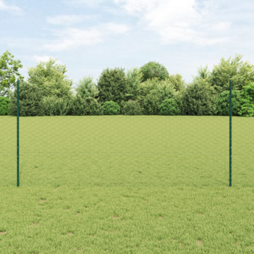 Vidaxl Fence Posts 11 Pcs U-channel Green 120 Cm Steel, Vidaxl Hexagon Fence Green 1,2x100 M Steel