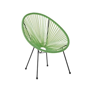Garden Chair Green Pe Rattan Papasan Modern Beliani