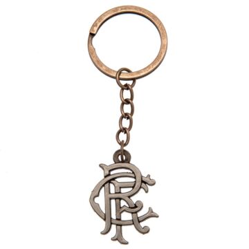 Rangers Fc Antique Silver Scroll Crest Keyring