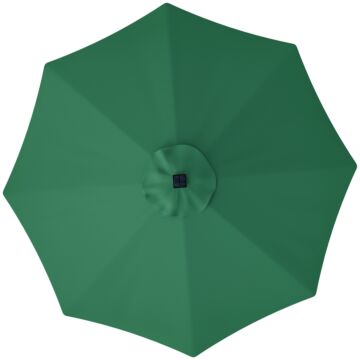Outsunny 3 M Replacement Parasol Canopy With Top Vent, Upf 50+ Garden Parasol Replacement Canopy, 8 Rib Parasol Cover Replacement Fits Various Frames, Green
