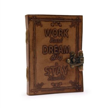 Leather Journel - Plain Paper - Work & Dream Big