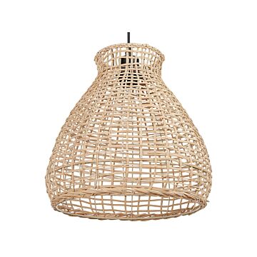 Pendant Lamp Light Rattan Natural Hand Woven Wicker Shade Ceiling Light Boho Style Beliani