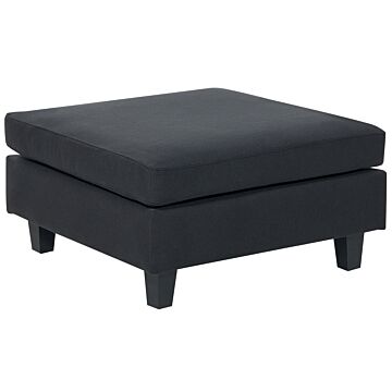 Ottoman Footstool Black Polyester Fabric Upholstered Square Minimalist Modern Modular Sofa Element Beliani