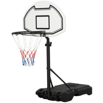 Homcom Basketball Stand 94-123cm Basket Height Adjustable Hoop For Kids Adults Suitable For Pool Side