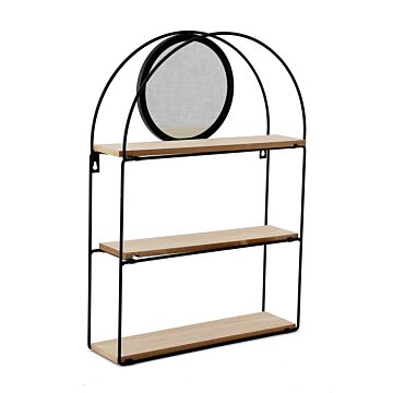 Black Metal 3 Shelves With Mirror