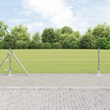 Vidaxl Euro Fence With 13 Flanged Posts 0.6x50 M Galvanised Steel