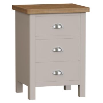 3 Drawer Bedside Cabinet Dove Grey/light Oak