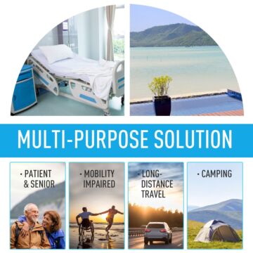 Outsunny Portable Travel Mobile Toilet Outdoor Camping Handle Wc Grey