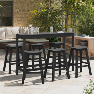 Vidaxl Bar Stools 9 Pcs Black Hdpe, Vidaxl Bar Stools 2 Pcs Black Hdpe