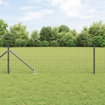 Vidaxl Euro Fence With 13 Spike Posts 0.6x50 M Galvanised Steel Grey