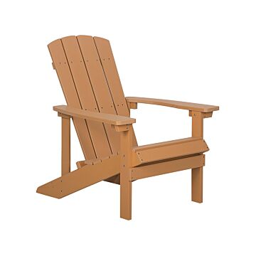 Garden Chair Light Wood Plastic Wood Weather Resistant Modern Style Beliani