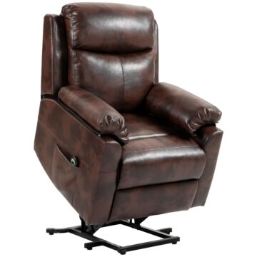 Homcom Riser And Recliner Chair For The Elderly, Lift Chair With Remote Control, Side Pockets, Pocket Spring, Dark Brown
