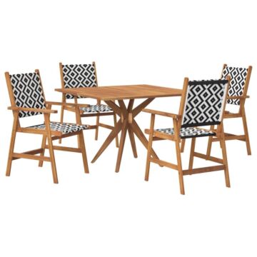 Vidaxl 5 Piece Garden Dining Set Solid Wood Acacia