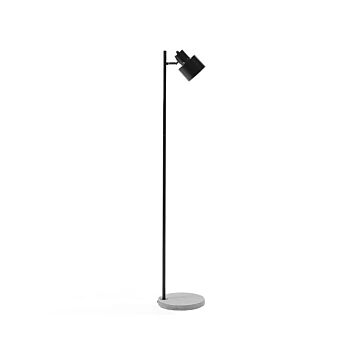 Floor Lamp Black Metal 149 Cm Concrete Base Adjustable Shade Beliani