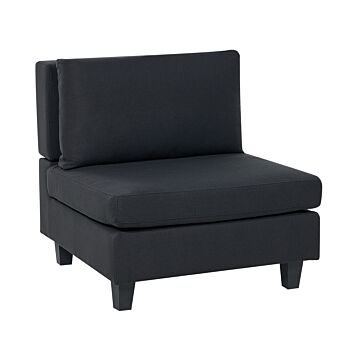 1-seat Section Black Fabric Upholstered Armchair With Cushion Module Piece Modular Sofa Element Beliani