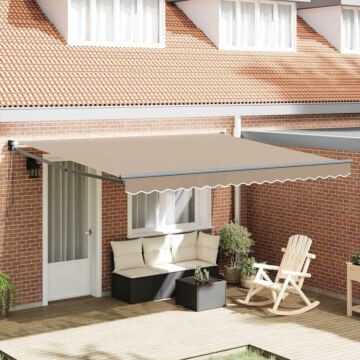 Vidaxl Manual Retractable Awning Beige 400x300 Cm