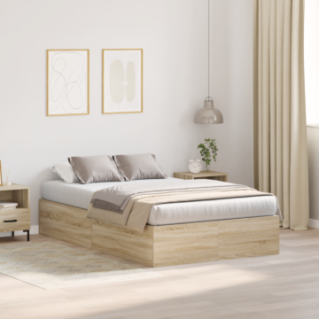 Vidaxl Storage Bed Frame Sonoma Oak 120x200 Cm