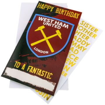 West Ham United Fc Personalised Birthday Card