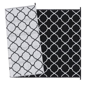 Outsunny Reversible Outdoor Rug, Plastic Straw Mat W/ Carry Bag Ground Stakes For Garden Rv Picnic Beach Camping 182x274cm Black