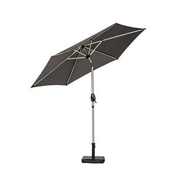 Grey 2.5m Crank And Tilt Parasolbrushed Aluminium Pole (38mm Pole, 6 Ribs)this Parasol Is Made Using Polyester Fabric Which Has A Weather-proof Coating & Upf Sun Protection Level 50
