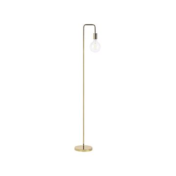 Floor Lamp Gold Metal Gloss Finish Exposed Light Bulb Glamour Beliani