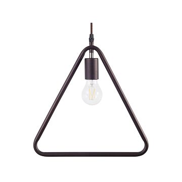 Ceiling Lamp Brown Metal 183 Cm Triangle Shade Pendant Industrial Beliani