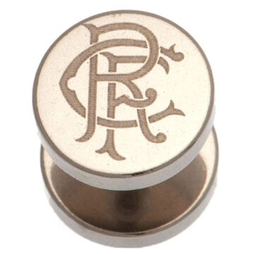 Rangers Fc Stainless Steel Scroll Crest Stud Earring