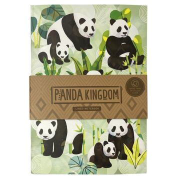 Recycled Paper A5 Lined Notebook - Panda Kingdom
