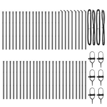 Vidaxl Fence Posts 52 Pcs Grey Ø32 Mm 120 Cm Galvanised Steel