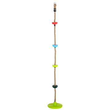 Homcom Multicolor Kid Climbing Rope Disc Swings Seat Set With Platforms Outdoor Toys Playset For Playground Backyard