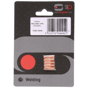 Sip 5x 0.6mm M5 Mig Welding Tip Pack With Display Pack