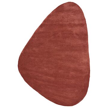Area Rug Dark Red Viscose And Wool Geometric Pattern 160 X 230 Cm Modern Glam Style Beliani
