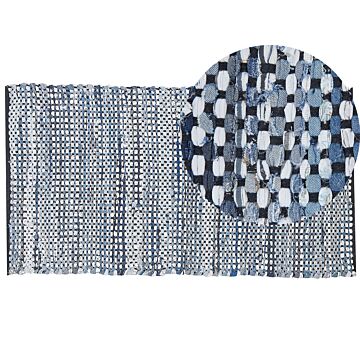 Area Rag Rug Multicolour Cotton 80 X 150 Cm Rectangular Hand Woven Beliani