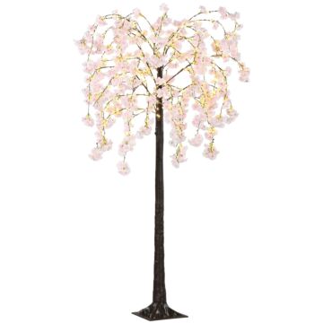 Homcom 450 Led Light Decorative Artificial Blossom Tree - Pink | Aosom Uk