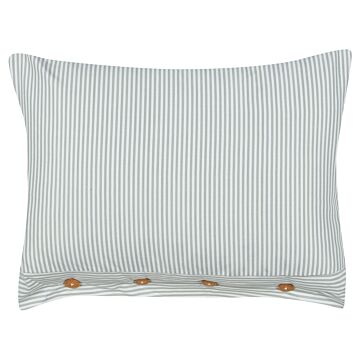 Decorative Cushion Green And White Striped Pattern 40 X 60 Cm Buttons Modern Décor Accessories Bedroom Living Room Beliani