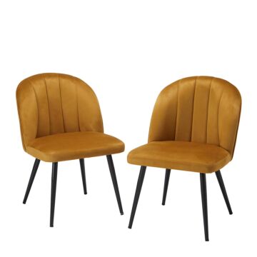 Orla Dining Chair Mustard (pack Of 2)