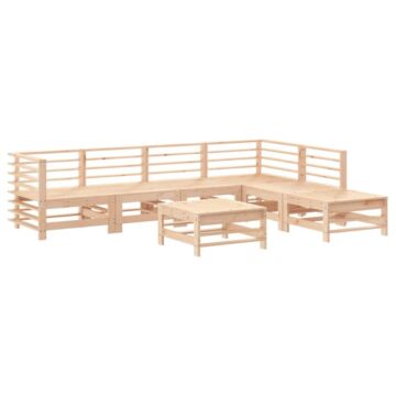 Vidaxl 7 Piece Garden Lounge Set Solid Wood Pine