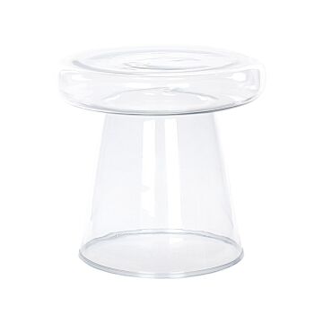 Side Table Transparent Glass Accent End Table Decor Display Tinted Transparent Design Beliani