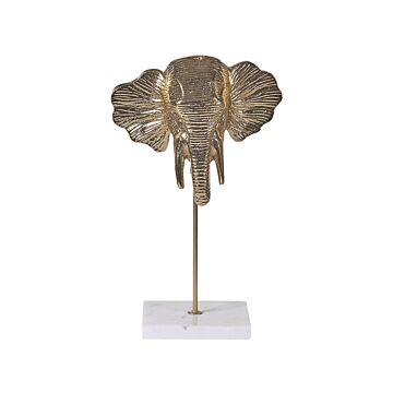 Home Decoration Gold Aluminum Elephant Shaped Table Decor Figurine Modern Industrial Design Beliani