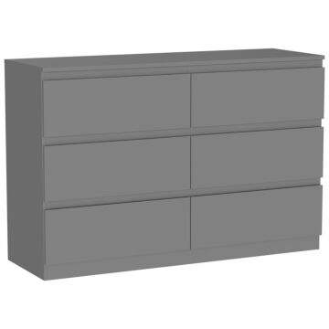 Vida Designs Denver 6 Drawer Chest, Grey